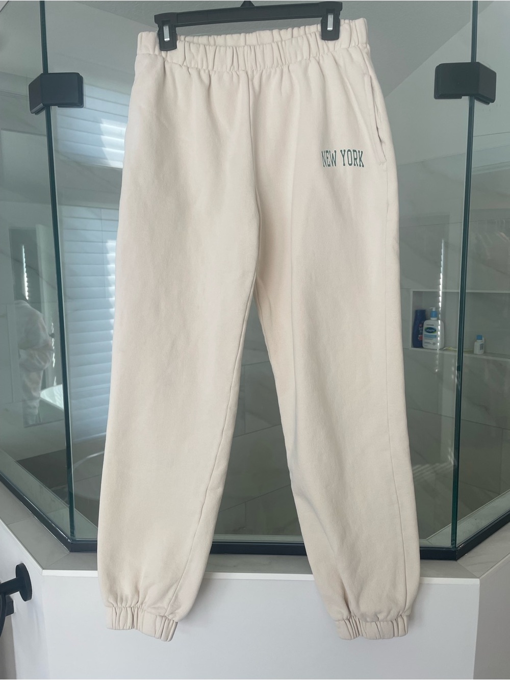 Brandy Melville Cream 'New York' Joggers